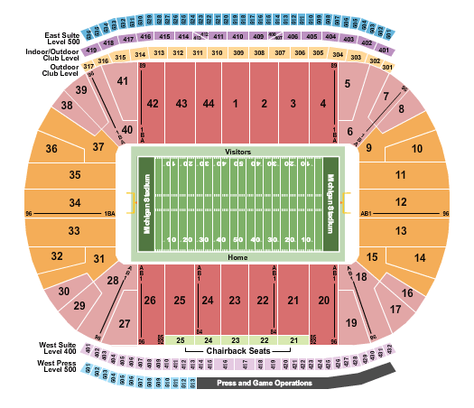 Michigan Stadium seating chart