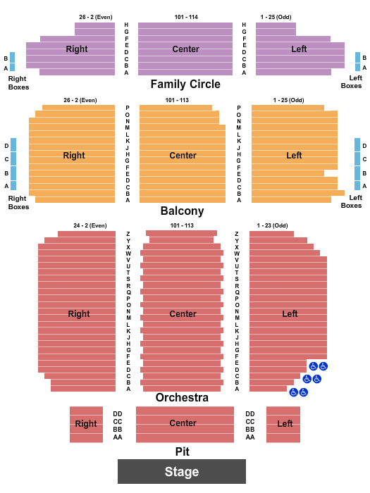 Miller Theater at The Kimmel Center seating chart