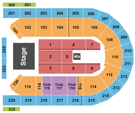 Mohegan Arena at Casey Plaza seating chart