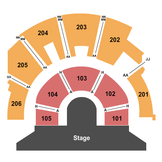 Mystere Theatre At Treasure Island - Las Vegas seating chart