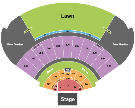 Mystic Lake Amphitheatre - Shakopee seating chart