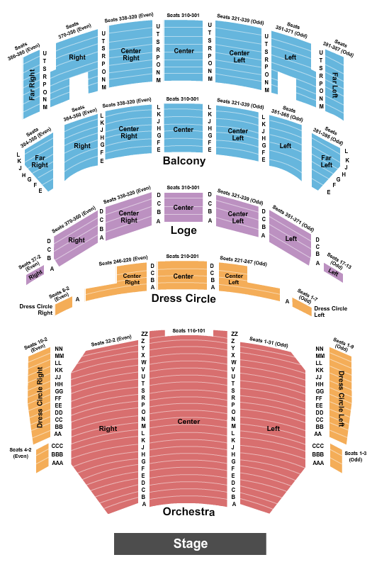 Nederlander Theatre at Ford Center for the Performing Arts seating chart