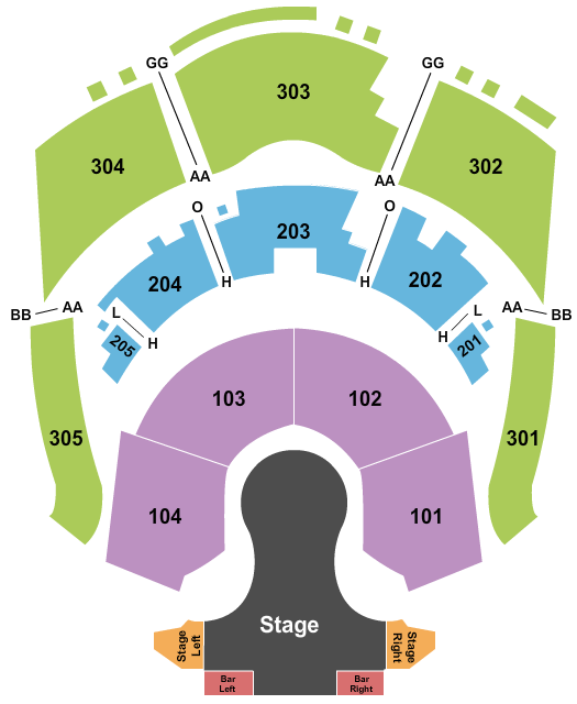 New York - New York Theater - New York Hotel & Casino seating chart
