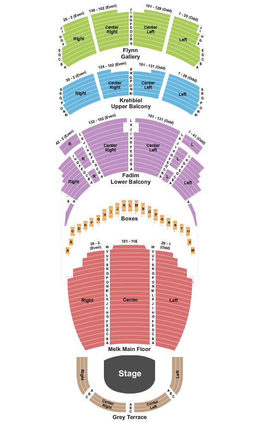 Orchestra Hall At Chicago Symphony Center seating chart