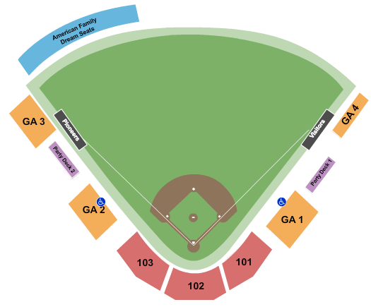 Oregon Trail Park Stadium seating chart