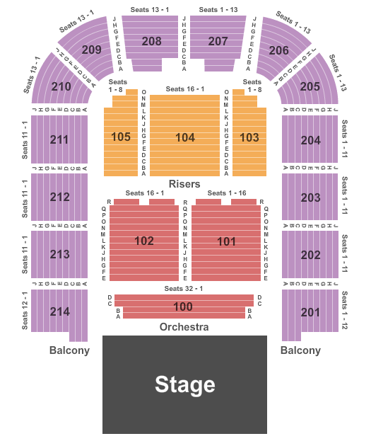 Packard Music Hall seating chart