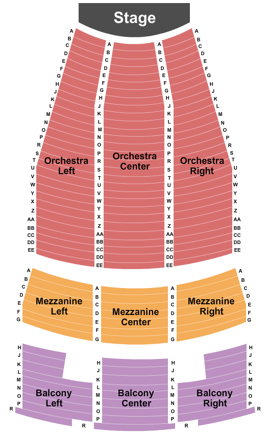 Paramount Theatre - Anderson seating chart