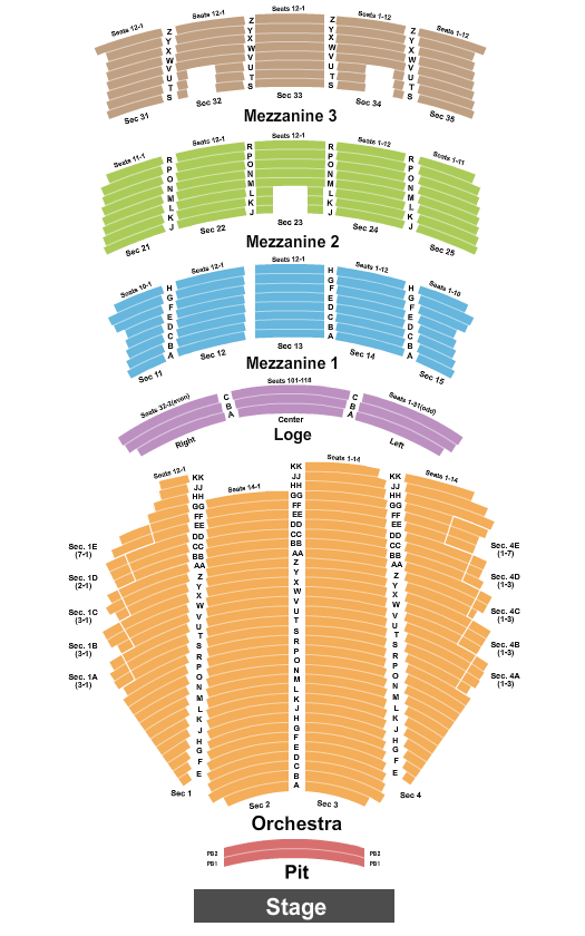 Paramount Theatre - Seattle seating chart