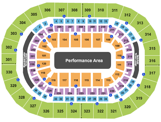 Paycom Center seating chart