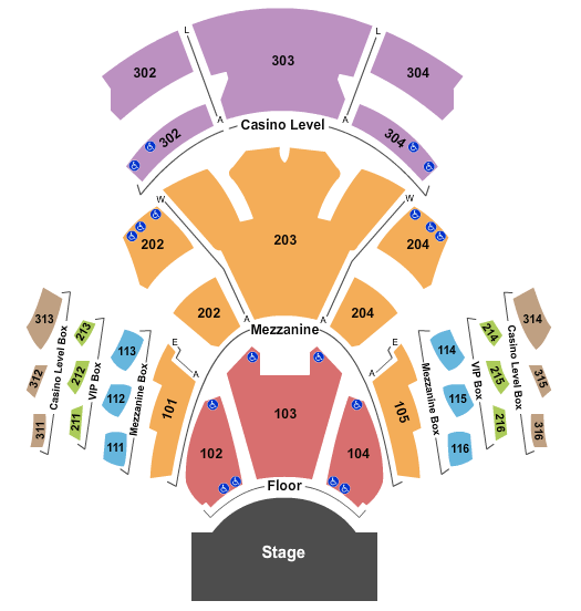 Pearl Concert Theater At Palms Casino Resort seating chart
