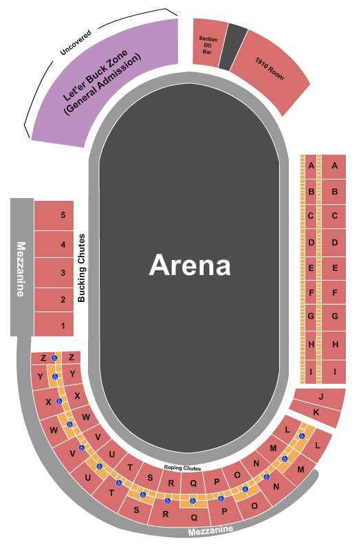 Pendleton Round-Up Stadium seating chart