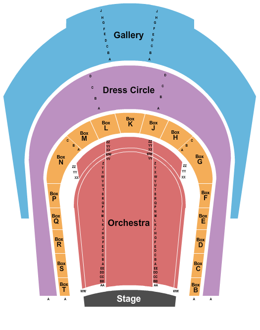 Performance Hall At Gaillard Center seating chart