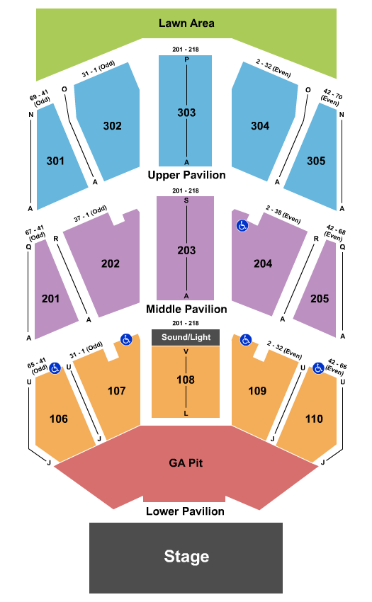 Pier Six Pavilion seating chart