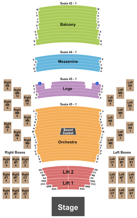 Pikes Peak Center seating chart