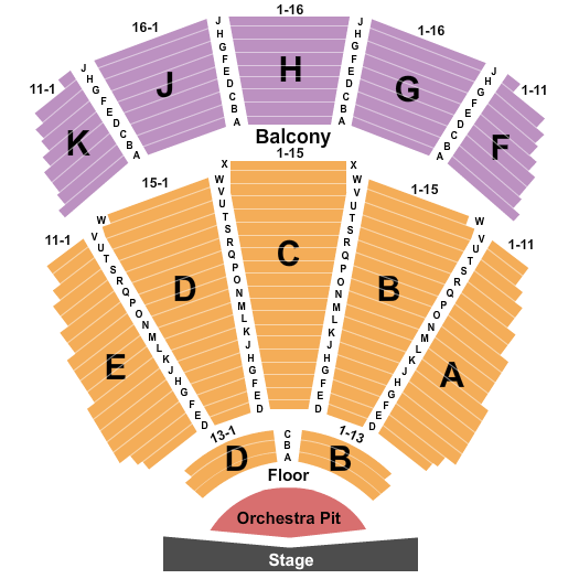 Pioneer Center for The Performing Arts seating chart