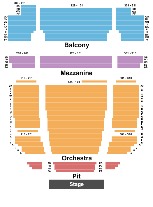 Popejoy Hall seating chart