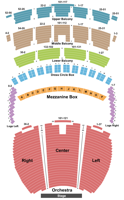 Powell Symphony Hall seating chart