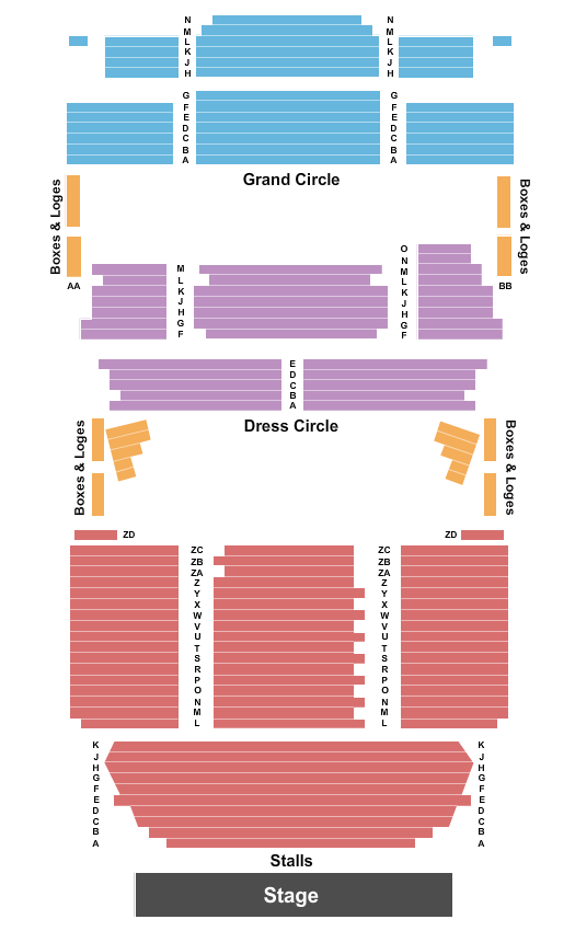 Prince Edward Theatre seating chart