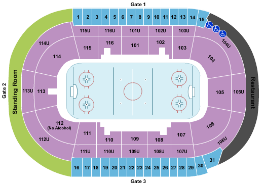 Prospera Place seating chart