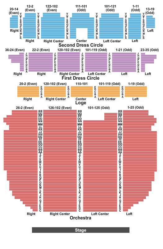 Providence Performing Arts Center seating chart
