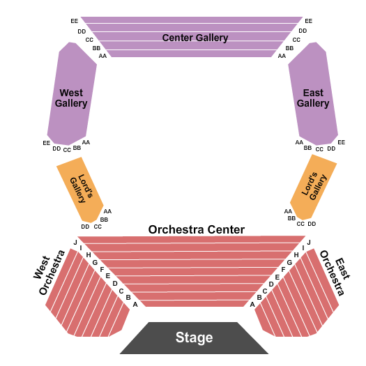 Randall L. Jones Theatre seating chart