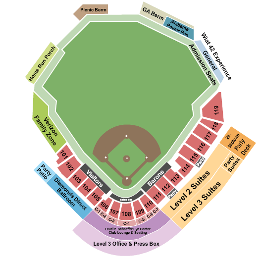 Regions Field seating chart