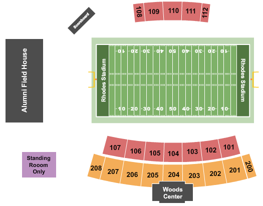 Rhodes Stadium seating chart