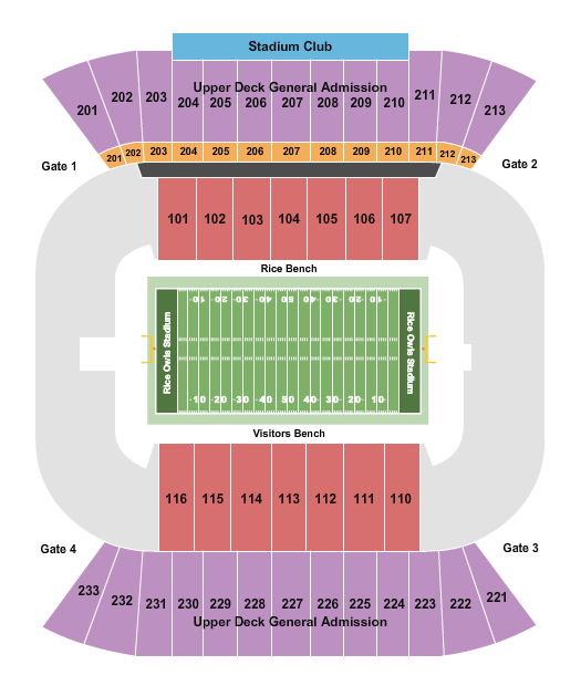 Rice Owls Stadium seating chart
