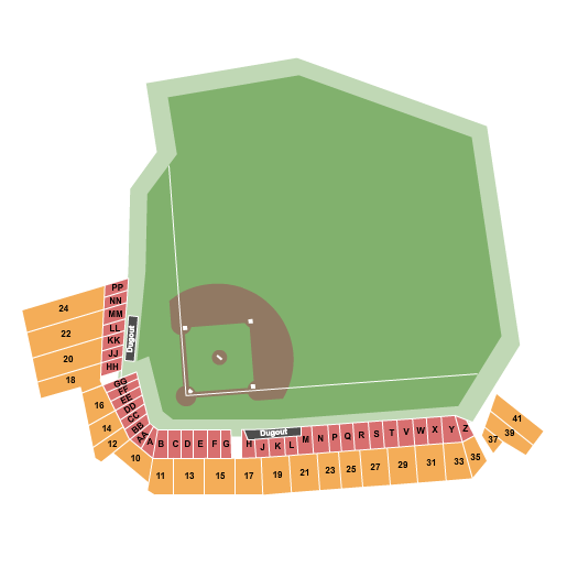 Rickwood Field seating chart