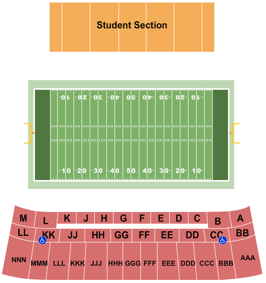 Robert W. Plaster Stadium seating chart