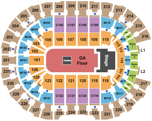 Rocket Arena seating chart