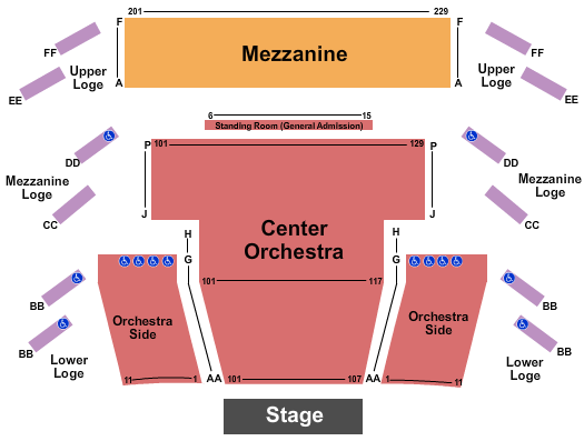 Roda Theatre at Berkeley Repertory Theatre seating chart