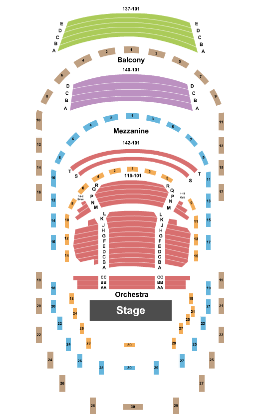Rose Theater at Lincoln Center seating chart