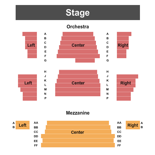 Ross Family Theatre at Kirkwood Performing Arts Center seating chart