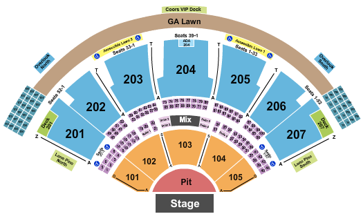 Ruoff Music Center seating chart
