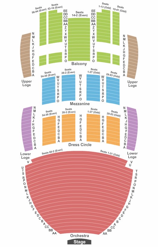 San Diego Civic Theatre seating chart