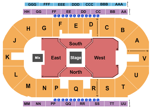 Sandman Centre seating chart