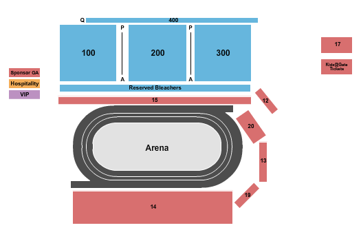 Sandy Downs Arena seating chart