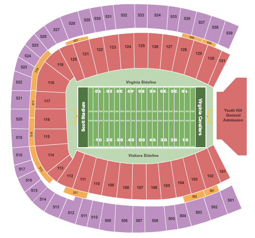 Scott Stadium seating chart