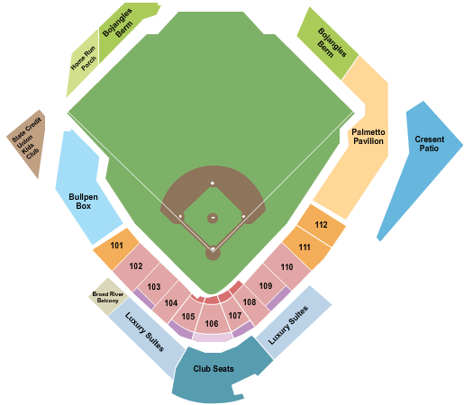 Segra Park seating chart