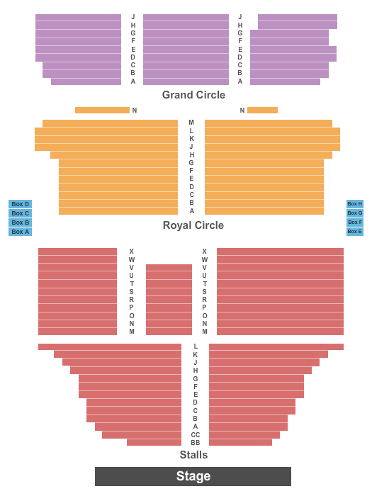Shaftesbury Theatre seating chart