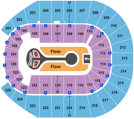 Simmons Bank Arena seating chart
