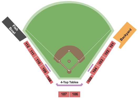 Simmons Field seating chart