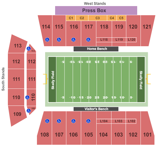 Skelly Field at H.A. Chapman Stadium seating chart