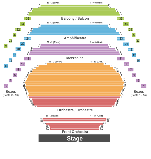 Southam Hall at National Arts Centre seating chart