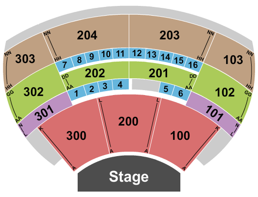 Spotlight Showroom at Spotlight 29 Casino seating chart