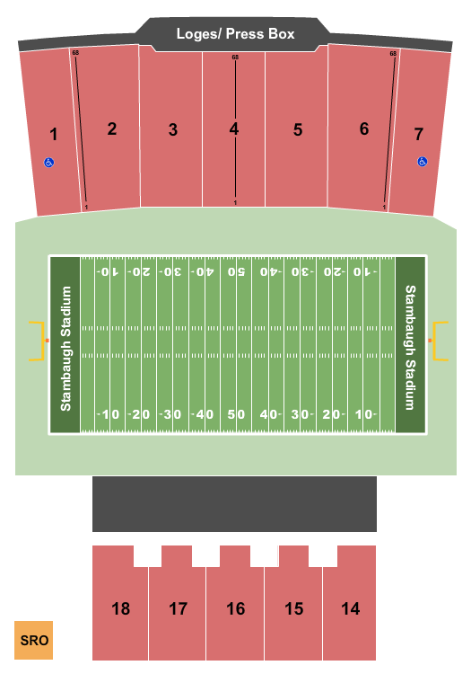 Stambaugh Stadium seating chart