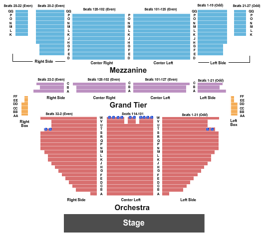 Stamford Center For The Arts - Palace Theatre seating chart
