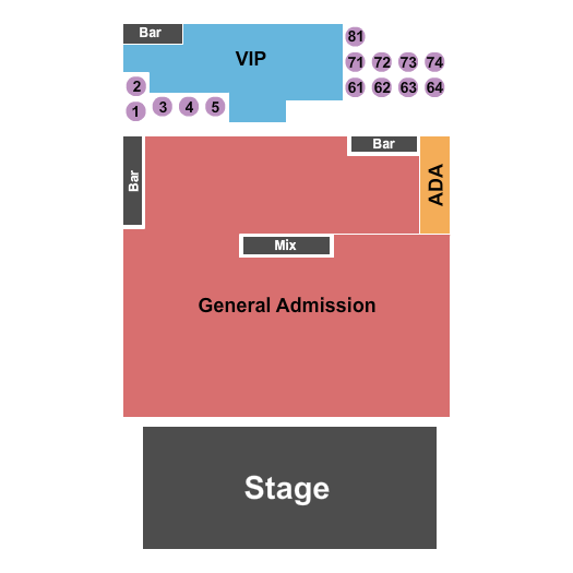 Tally Ho Theater seating chart