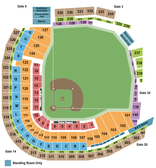Target Field seating chart